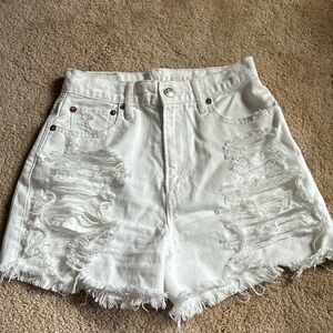 White Destruction American Eagle Shorts